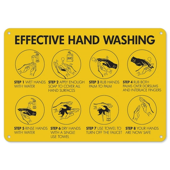 SignMission OS-NS-A-1218-25593 Coronavirus Notice Sign - Effective Hand Washing