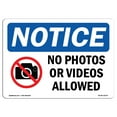 thumbnail image 1 of SignMission OS-NS-A-1218-L-16179 12 x 18 in. OSHA Notice Sign - Notice No Photos or Video Allowed, 1 of 6