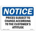 thumbnail image 1 of SignMission OS-NS-A-1218-L-17799 12 x 18 in. OSHA Notice Sign - Prices Subject to Change According to the Customers Attitude, 1 of 6