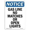 thumbnail image 1 of SignMission OS-NS-A-1218-V-13003 12 x 18 in. OSHA Notice Sign - Gas Line No Matches or Open Lights, 1 of 6