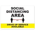 thumbnail image 1 of SignMission OS-NS-A-1824-25516 Covid-19 Notice Sign - Social Distancing Area Drive Up Space Available, 1 of 7