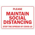 thumbnail image 1 of SignMission OS-NS-A-1824-25519 Covid-19 Notice Sign - Please Maintain Social Distancing, 1 of 7