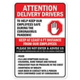 thumbnail image 1 of SignMission OS-NS-A-1824-25547 Covid-19 Notice Sign - Attention Delivery Drivers Please Do Not Enter, 1 of 7