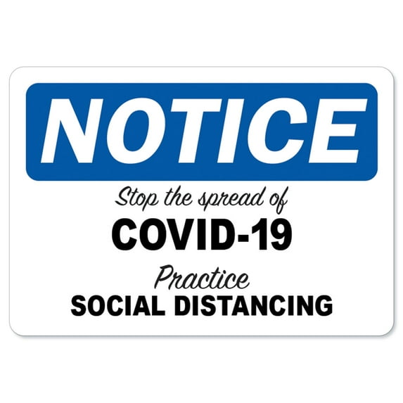 SignMission OS-NS-A-1824-25598 Coronavirus Notice Sign - Stop the Spread Of Covid-19