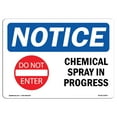 thumbnail image 1 of SignMission OS-NS-A-1824-L-10567 18 x 24 in. OSHA Notice Sign - Chemical Spray in Progress, 1 of 6
