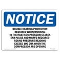 thumbnail image 1 of SignMission OS-NS-A-1824-L-11536 18 x 24 in. OSHA Notice Sign - Double Hearing Protection Required When, 1 of 6