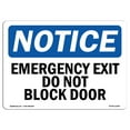thumbnail image 1 of OSHA Notice Sign - Emergency Exit Do Not Block Door |  Aluminum Sign | Protect Your Business, Construction Site, Warehouse & Shop Area |  Made in the USA, 1 of 6