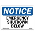 thumbnail image 1 of OSHA Notice Sign - Emergency Shutoff Below |  Aluminum Sign | Protect Your Business, Construction Site, Warehouse & Shop Area |  Made in the USA, 1 of 6