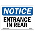 thumbnail image 1 of OSHA Notice Sign - Entrance In Rear |  Aluminum Sign | Protect Your Business, Construction Site, Warehouse & Shop Area |  Made in the USA, 1 of 6