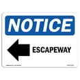 thumbnail image 1 of SignMission OS-NS-A-1824-L-12152 18 x 24 in. OSHA Notice Sign - Escapeway Left Arrow, 1 of 6