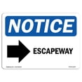 thumbnail image 1 of SignMission OS-NS-A-1824-L-12154 18 x 24 in. OSHA Notice Sign - Escapeway Right Arrow, 1 of 6