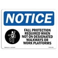 thumbnail image 1 of OSHA Notice Sign - Fall Protection Required When |  Aluminum Sign | Protect Your Business, Construction Site, Warehouse & Shop Area |  Made in the USA, 1 of 6
