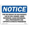 thumbnail image 1 of SignMission OS-NS-A-1824-L-12867 18 x 24 in. OSHA Notice Sign - for the Privacy of Our Patients Use of Cell, 1 of 6