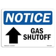 thumbnail image 1 of SignMission OS-NS-A-1824-L-13028 18 x 24 in. OSHA Notice Sign - Gas Shutoff Up Arrow, 1 of 6