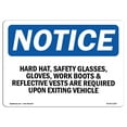 thumbnail image 1 of SignMission OS-NS-A-1824-L-13267 18 x 24 in. OSHA Notice Sign - Hard Hat, Safety Glasses, Gloves, Work Boots, 1 of 6