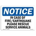 thumbnail image 1 of SignMission OS-NS-A-1824-L-13675 18 x 24 in. OSHA Notice Sign - In Case of Fireearthquake Please Rescue, 1 of 6