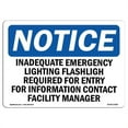 thumbnail image 1 of OSHA Notice Sign - Inadequate Emergency Lighting Flashlight |  Aluminum Sign | Protect Your Business, Work Site, Warehouse & Shop Area |  Made in the USA, 1 of 6