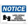 thumbnail image 1 of OSHA Notice Sign - LatexNitrile Gloves Required |  Aluminum Sign | Protect Your Business, Construction Site, Warehouse & Shop Area |  Made in the USA, 1 of 6