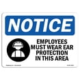 thumbnail image 1 of SignMission OS-NS-A-1824-L-15601 18 x 24 in. OSHA Notice Sign - Employees Must Wear Ear Protection, 1 of 6