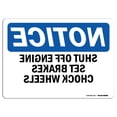 thumbnail image 1 of OSHA Notice Sign - NOTICE Shut Off Engine Set Brakes |  Aluminum Sign | Protect Your Business, Construction Site, Warehouse & Shop Area |  Made in the USA, 1 of 6