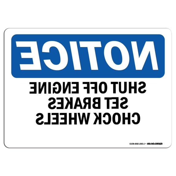 OSHA Notice Sign - NOTICE Shut Off Engine Set Brakes | Aluminum Sign | Protect Your Business, Construction Site, Warehouse & Shop Area | Made in the USA