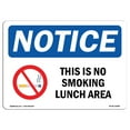 thumbnail image 1 of SignMission OS-NS-A-1824-L-16686 18 x 24 in. OSHA Notice Sign - This is a No Smoking Lunch Area, 1 of 6