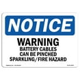 thumbnail image 1 of OSHA Notice Sign - NOTICE Warning Battery Cables Can Be Pinched |  Aluminum Sign | Protect Your Business, Work Site, Warehouse & Shop Area |  Made in the USA, 1 of 6