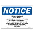 thumbnail image 1 of SignMission OS-NS-A-1824-L-17254 18 x 24 in. OSHA Notice Sign - Petting Farm Rules Safety First Always, 1 of 6