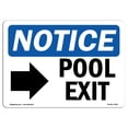 thumbnail image 1 of SignMission OS-NS-A-1824-L-17683 18 x 24 in. OSHA Notice Sign - Pool Exit Right Arrow, 1 of 6