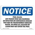 thumbnail image 1 of SignMission OS-NS-A-1824-L-17695 18 x 24 in. OSHA Notice Sign - Pool Rules Any Person Who Has Diarrhea, 1 of 6