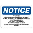 thumbnail image 1 of SignMission OS-NS-A-1824-L-17698 18 x 24 in. OSHA Notice Sign - Pool Rules No Running, No Rough Play, 1 of 6