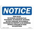 thumbnail image 1 of SignMission OS-NS-A-1824-L-17700 18 x 24 in. OSHA Notice Sign - Pool Slide Rules 1. No Life Jackets or Flotation, 1 of 6