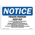 thumbnail image 1 of SignMission OS-NS-A-1824-L-17834 18 x 24 in. OSHA Notice Sign - Private Property Keep Out No Hunting, Fishing, 1 of 6