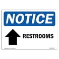 thumbnail image 1 of SignMission OS-NS-A-1824-L-18095 18 x 24 in. OSHA Notice Sign - Restrooms Up Arrow, 1 of 6