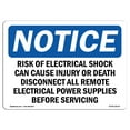 thumbnail image 1 of SignMission OS-NS-A-1824-L-18114 18 x 24 in. OSHA Notice Sign - Risk of Electrical Shock Can Cause Injury, 1 of 6