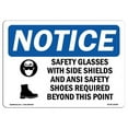 thumbnail image 1 of SignMission OS-NS-A-1824-L-18198 18 x 24 in. OSHA Notice Sign - Safety Glasses with Side Shields, 1 of 6