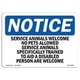 thumbnail image 1 of SignMission OS-NS-A-1824-L-18290 18 x 24 in. OSHA Notice Sign - Service Animals Welcome No Pets Allowed, 1 of 6