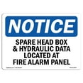 thumbnail image 1 of SignMission OS-NS-A-1824-L-18376 18 x 24 in. OSHA Notice Sign - Spare Head Box & Hydraulic Data Located, 1 of 6