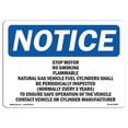 thumbnail image 1 of SignMission OS-NS-A-1824-L-18480 18 x 24 in. OSHA Notice Sign - Stop Motor No Smoking Flammable CNG Shall, 1 of 6