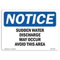 thumbnail image 1 of OSHA Notice Sign - Sudden Water Discharge May Occur Avoid This Area |  Aluminum Sign | Protect Your Business, Work Site, Warehouse & Shop |  Made in the USA, 1 of 6