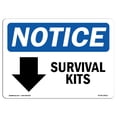 thumbnail image 1 of SignMission OS-NS-A-1824-L-18512 18 x 24 in. OSHA Notice Sign - Survival Kits Down Arrow, 1 of 6