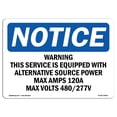 thumbnail image 1 of SignMission OS-NS-A-1824-L-18926 18 x 24 in. OSHA Notice Sign - Warning This Service is Equipped with Alternative, 1 of 6