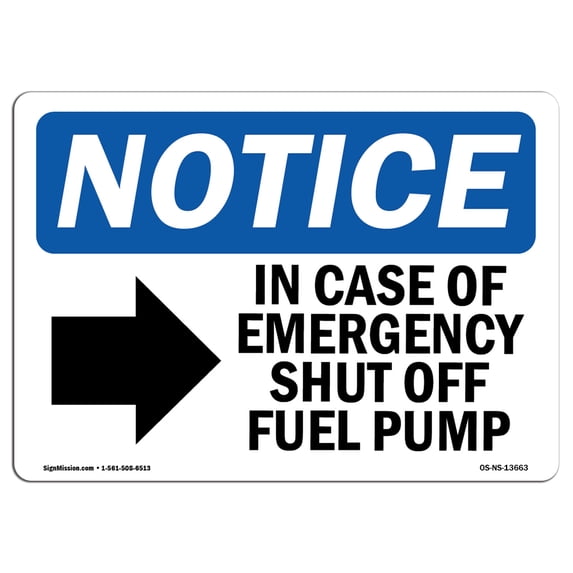 OSHA Notice Sign - In Case Of Emergency Shut Off | Aluminum Sign | Protect Your Business, Construction Site, Warehouse & Shop Area | Made in the USA