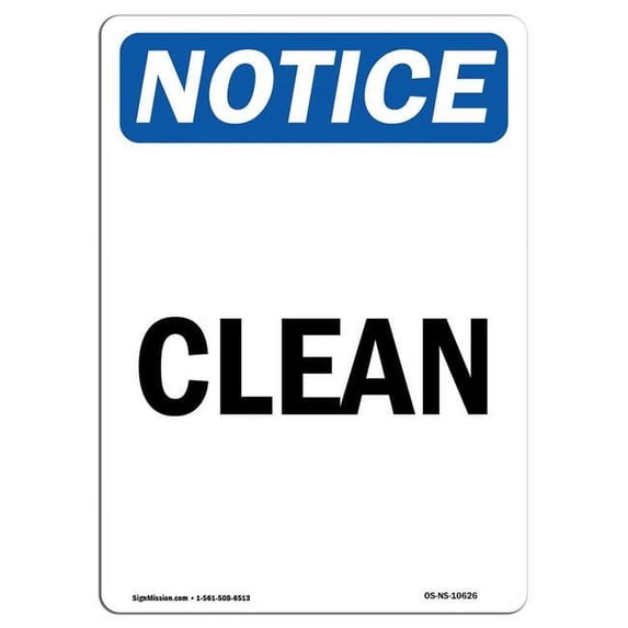 SignMission OS-NS-A-1824-V-10626 18 x 24 in. OSHA Notice Sign - Clean