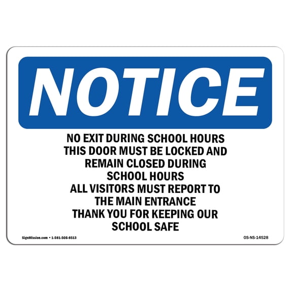 SignMission OS-NS-A-1824-V-11235 18 x 24 in. OSHA Notice Sign - Do Not Enter Use Long Tools to Clea Wear Glasses PPE & Hard Hat