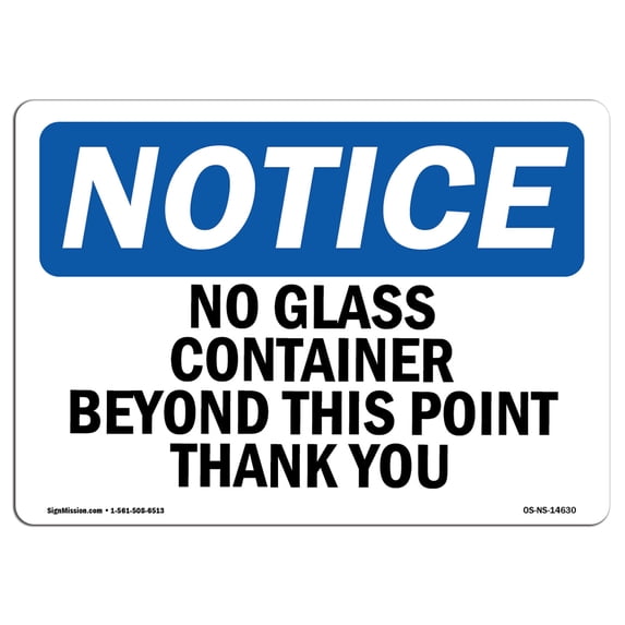 SignMission OS-NS-A-1824-V-11328 18 x 24 in. OSHA Notice Sign - Do Not Operate without Eye Protection