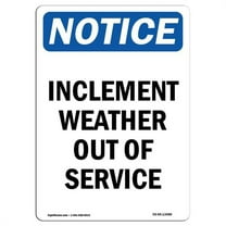 SignMission OS-NS-A-1824-V-13688 18 x 24 in. OSHA Notice Sign - Inclement Weather Out of Service