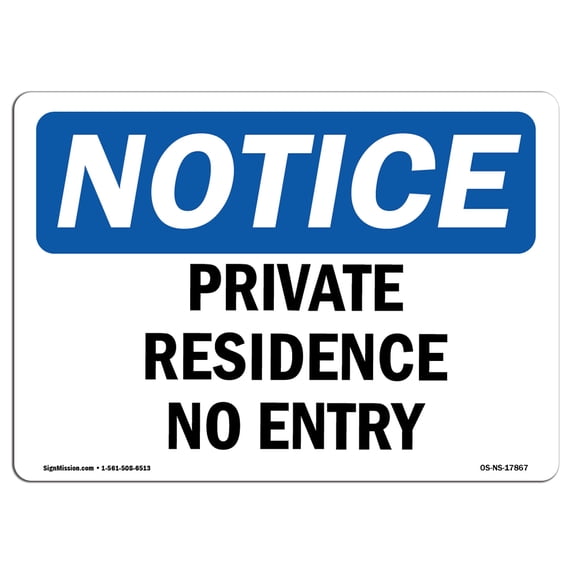 SignMission OS-NS-A-1824-V-14372 18 x 24 in. OSHA Notice Sign - No Admittance without Security Pass