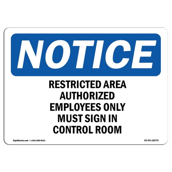 SignMission OS-NS-A-1824-V-14785 18 x 24 in. OSHA Notice Sign - No Running Allowed