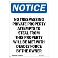 thumbnail image 1 of SignMission OS-NS-A-1824-V-14978 18 x 24 in. OSHA Notice Sign - No Trespassing Private Property, 1 of 6